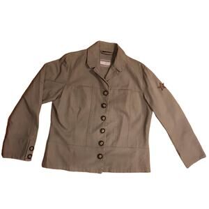 Women's Nuage Olive Button Down Jacket L